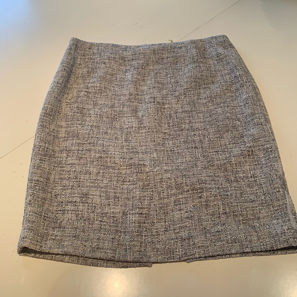 Ellie Tahari a line skirt grey tweed size 12